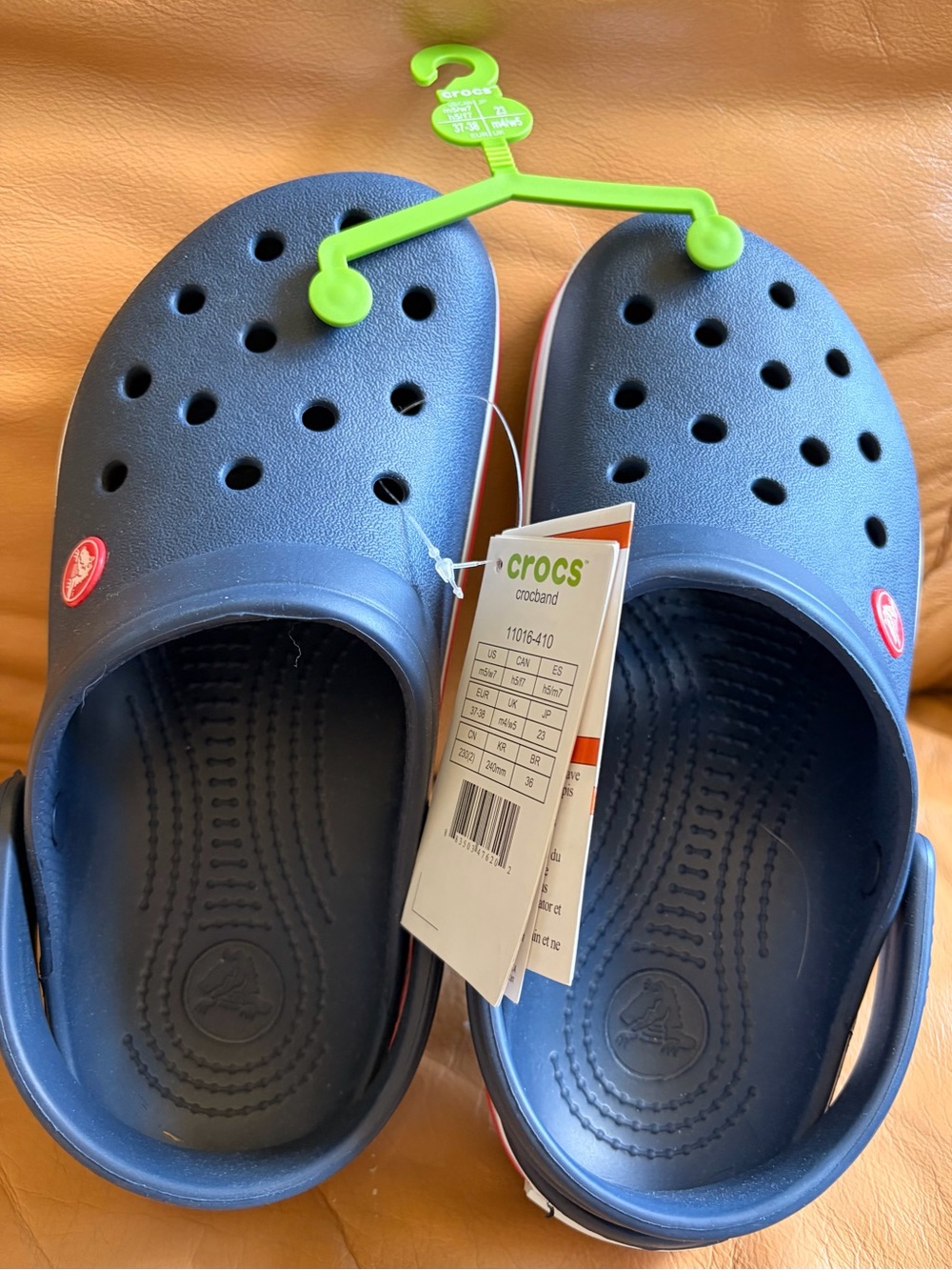 CROCS Classic Clog - Navy Blue with Red Accents